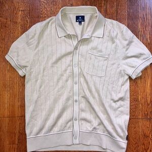 Men's Beige Short Sleeve Shirt